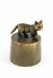 Cat funeral urn small walking bronzed