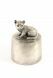 Pewter cat small sitting cremation ashes urn
