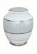 Porcelain cremation urn for ashes 'Classica' | Four-leaf clovers with double platinum edges