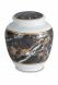 Porcelain cremation urn for ashes 'Classica' | Black marble motif with gold-colored edges