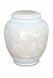 Porcelain cremation urn for ashes 'Classica' with beige floral motif