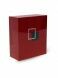 Red cremation urn for ashes 'Square' made form fiberglass