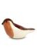 Ceramic keepsake ashes urn 'Bird' rusty brown / beige