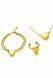 Cremation jewelry Set with Heart in Gold-Plated Stainless Steel - Bracelet, Ring & Necklace
