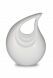 White teardrop cremation urn for ashes