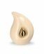 Teardrop cremation keepsake urn for ashess beige with small gold-colored teardrop in various sizes