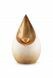 Teardrop cremation urn for ashes with gold-colored heart - white with gold leaf
