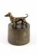 Dachshund pet urn bronzed
