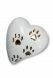Pet urn heart with paw prints