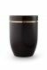 Alder wood cremation urn with brushed gold stripe black