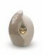 Brown Cremation Urn with Golden Heart