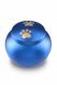 pet urn for ashes matte blue with 2 gold-colored paw prints in various sizes