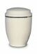 White colored steel ashes urn