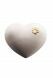 Pet urn for ashes 'Heart' with cat paw | natural lime
