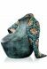 Bronze cremation urn covered in mosaic 'Velata madre'