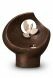 Ceramic funeral urn 'Peace dove' with candle holder