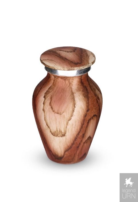 tanker beneden ondergronds Aluminium mini urn 'Elegance' with wood look | legendURN | Legendurn.com