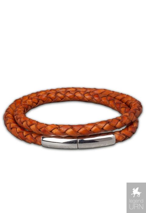 Whitney Zeker instant Ash holder braided leather bracelet 'Embrace' brown | legendURN |  Legendurn.com