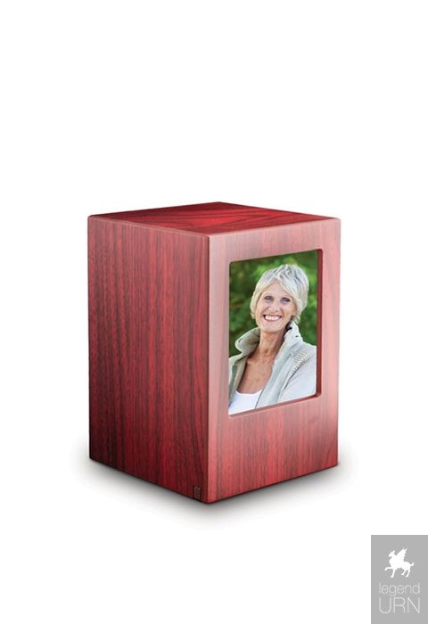 Photo frame cremation ashes urn box mahogany colored | legendURN |  Legendurn.com