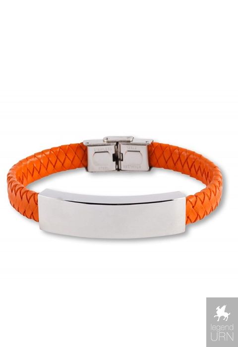 Braided orange leather bracelet: carry them close | legendURN US