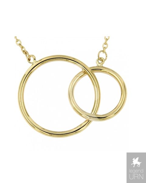 Symbol Necklace 'Circle' 14ct yellow gold with zirconia stones |  Legendurn.com