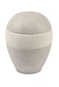 Porcelain urn for ashes 'Planet' tortora-cream
