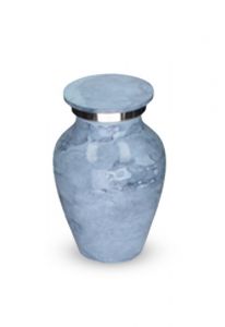 Aluminium mini urn 'Elegance' light blue marble look
