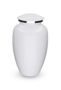 Aluminium cremation ashes urn 'Elegance' matte white