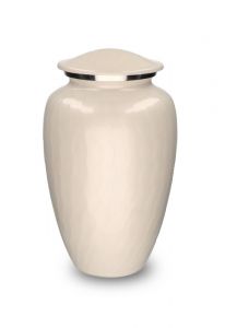 Cremation urn for ashes 'Elegance' with white pearlescent finish