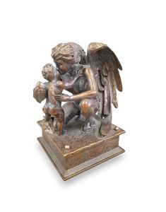Angel Cremation Urn ‘Guardian Angel with Child’ - Available in various colors