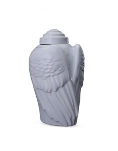 Ceramic cremation ashes urn 'Wings' in several colors