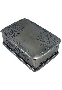 Pewter rectangular keepsake cremation ashes urn