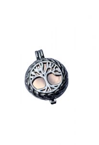 Stainless steel ashes pendant 'Tree of life' rose gold colored