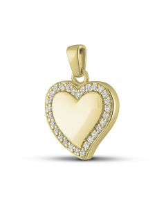 Ashes pendant heart (with Diamonds stones)