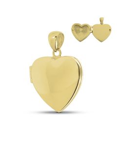 Ash jewel pendant 14 krt. yellow golden heart for photo and ashes