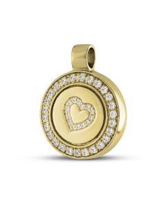 Pendant for ashes 'Heart' made of gold with diamonds