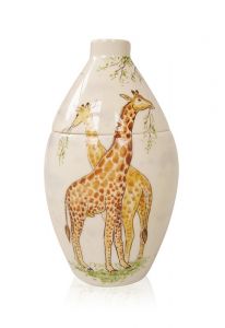Hand painted urn 'Giraffes'