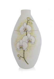 Hand painted funeral urn 'Orchid'