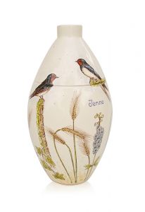 Hand painted urn 'Swallow'