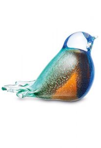 Crystal glass keepsake ashes urn 'Bird'