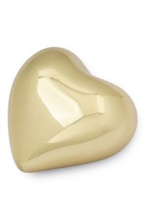 Heart shaped glossy gold keepsake urn