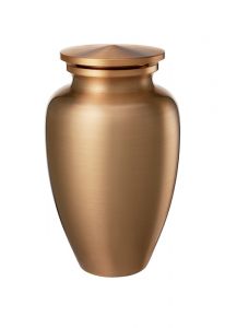 Bronze cremation urn gold coloured