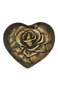 Keepsake urn 'Heart and rose'