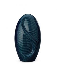 Carbon fiber urn for ashes 'Eternity' blue
