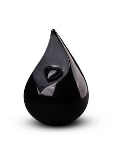 Teardrop shaped cremation ash urn 'Celest' black