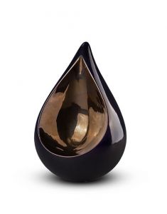 Teardrop cremation ash urn 'Celest' dark blue