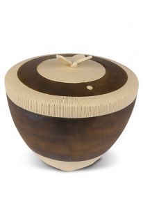 Handmade urn 'Tolos' brown