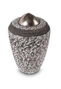 Ceramic keepsake urn for ashes 'Carbon Grey'