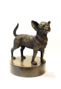 Chihuahua urn bronzed