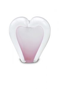 Heart shaped crystal glass keepsake urn 'Memorie'